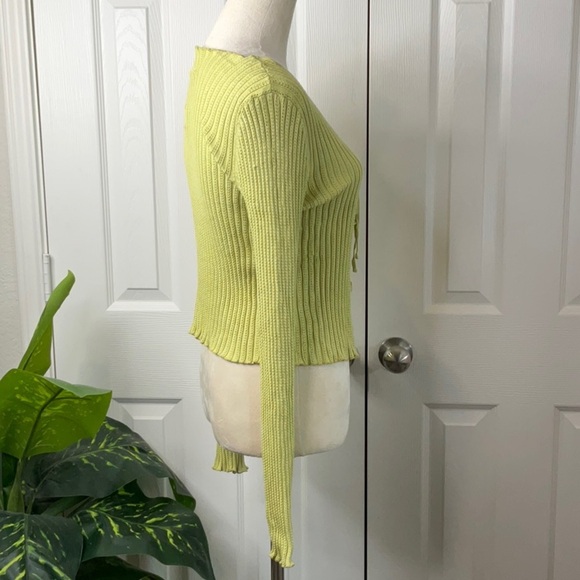 Pink Rose- Women’s Pointelle Tie Front Cardigan Size M - Picture 7 of 11